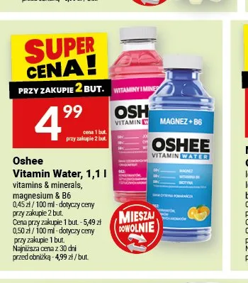 Napój Oshee Vitamin Water Magnesium + B6 promocja w Twój Market
