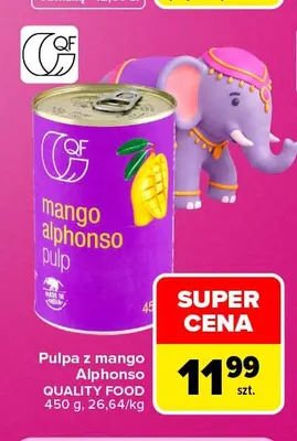 Pulpa z mango Alphonso Quality Food promocja w Carrefour Market