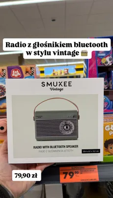 Radio z głośnikiem bluetooth w stylu vintage promocja w Biedronka