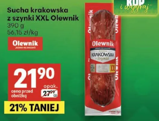 Sucha krakowska z szynki XXL Olewnik promocja w Delikatesy Centrum