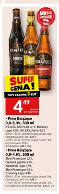 Piwo Książęce Ciemne Łagodne 4,1% promocja w Twój Market