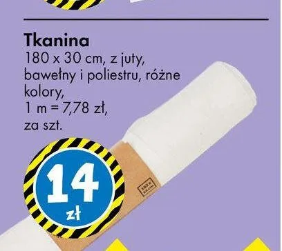 Tkanina 180x30 cm promocja w Tedi