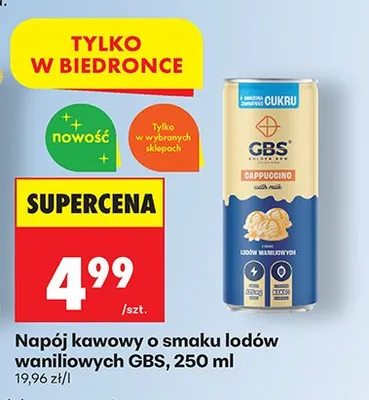 Napój kawowy o smaku lodów waniliowych cappuccino promocja w Biedronka