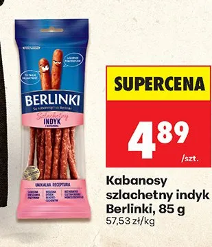 Kabanosy szlachetny indyk Berlinki promocja w Biedronka