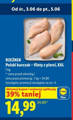 Polski kurczak - filety z piersi XXL Rzeźnik promocja w Lidl
