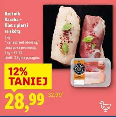 Kaczka - filet z piersi ze skórą promocja w Lidl