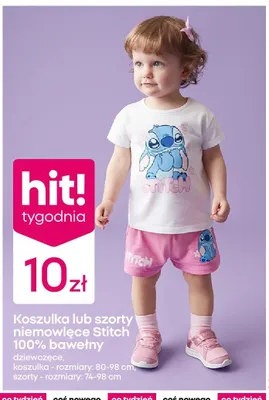 Szorty niemowlęce Disney Stitch 100% bawełny dziewczęce promocja w Pepco