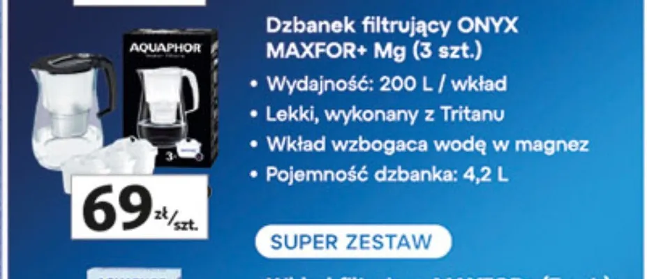 Dzbanek filtrujący ONYX MAXFOR+ Mg (3 szt.) promocja w Auchan
