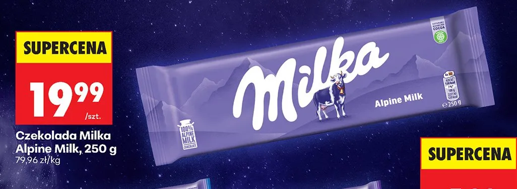 Czekolada Alpine Milk promocja w Biedronka