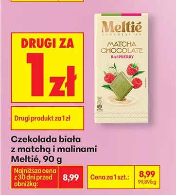 Czekolada biała z matchą i malinami DRUGA ZA 1 ZŁ promocja w Biedronka