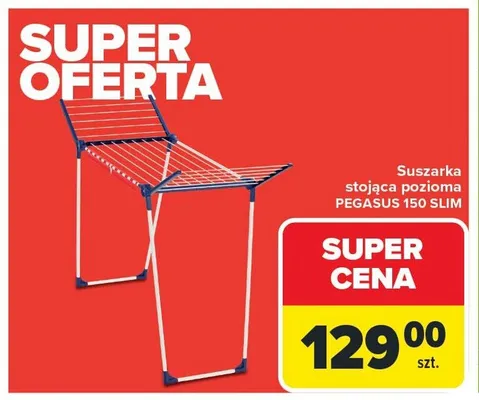 Suszarka stojąca pozioma PEGASUS 150 SLIM promocja w Carrefour