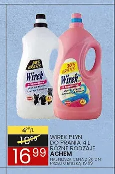 Płyn do prania Wirek promocja w Wafelek