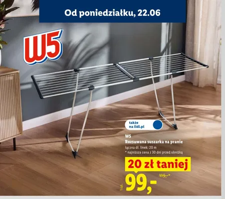 Rozsuwana suszarka na pranie W5 promocja w Lidl