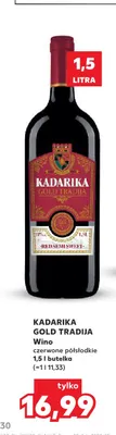 Wino czerwone półsłodkie Kadarika Gold Tradija promocja w Kaufland