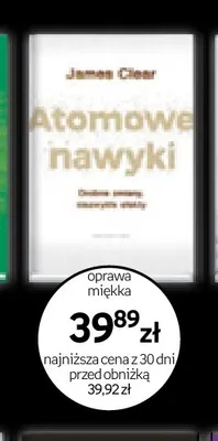 Książka Atomowe nawyki James Clear promocja w Empik