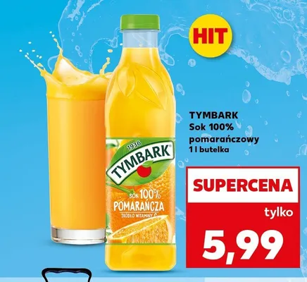 Sok 100% pomarańczowy Tymbark promocja w Kaufland