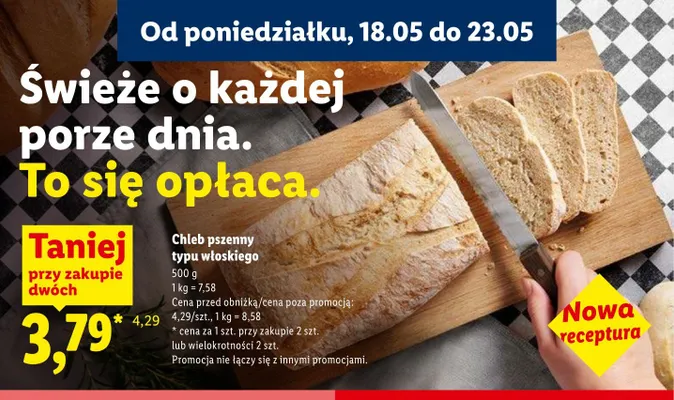 Chleb pszenny typu włoskiego promocja w Lidl