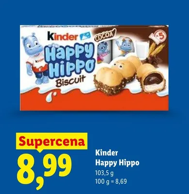 Biszkopty Kinder Happy Hippo promocja w Lidl
