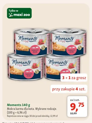 Mokra karma dla kota Moments promocja w MAXI ZOO