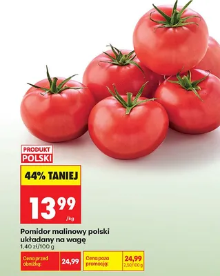 Pomidory malinowe polskie promocja w Biedronka