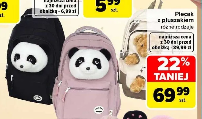 Plecak z pluszakiem Wikam promocja w Carrefour Market