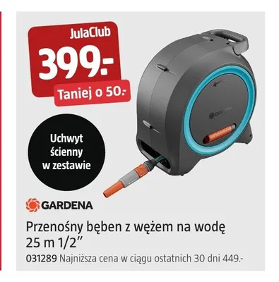 Przenośny bęben z wężem na wodę Gardena promocja w Jula