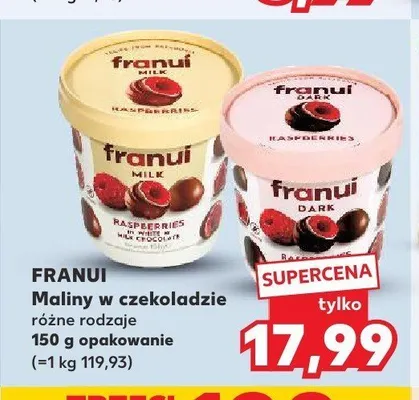 Maliny w czekoladzie mlecznej Franui promocja w Kaufland