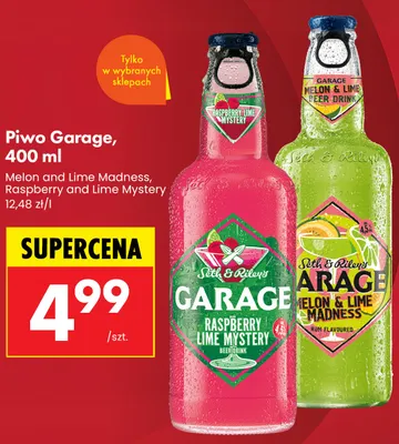 Piwo Garage Raspberry and Lime Mystery promocja w Biedronka