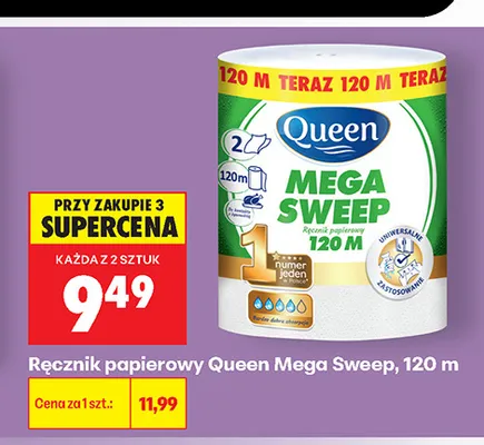 Ręcznik papierowy Queen Mega Sweep promocja w Biedronka