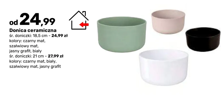 Donica ceramiczna 18,5 cm promocja w Bricomarche