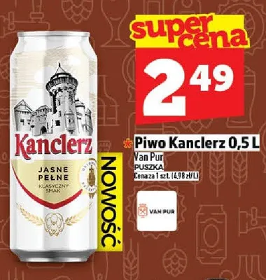 Piwo Kanclerz Jasne Pełne promocja w TOPAZ