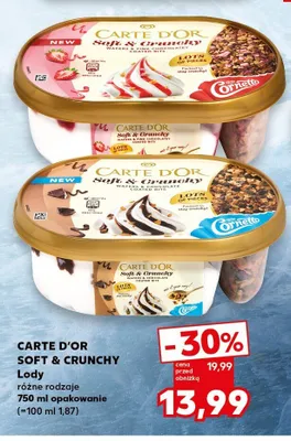 Lody Carte D'Or Soft & Crunchy Wafers & Pink Chocolatey promocja w Kaufland