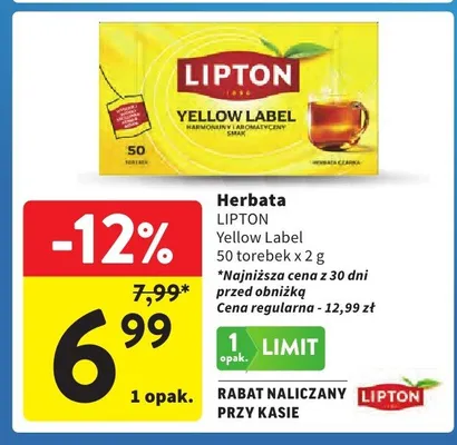 Herbata Yellow Label promocja w Intermarche