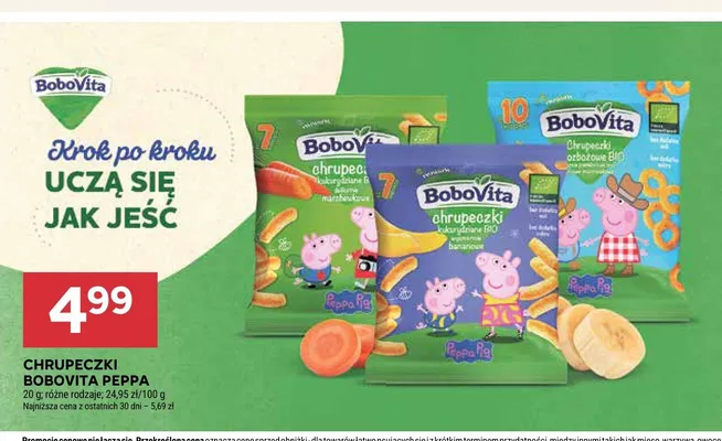 Chrupeczki kukurydziane BIO BoboVita Peppa bananowe promocja w Stokrotka