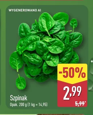 Szpinak promocja w Aldi