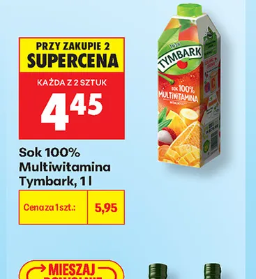 Sok multiwitamina Tymbark 100% promocja w Biedronka