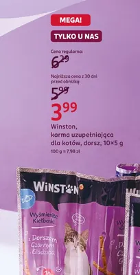 Karma uzupełniająca dla kotów dorsz Winston promocja w Rossmann