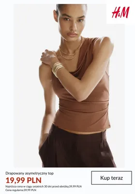 Top drapowany asymetryczny H&M promocja w H&M