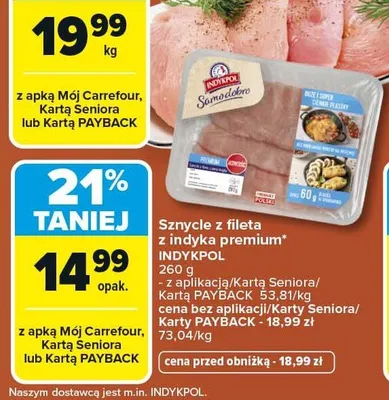 Sznycle z fileta z indyka premium promocja w Carrefour Market