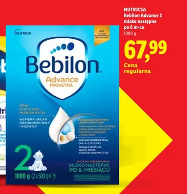 Mleko następne Bebilon Advance 2 po 6 m-cu promocja w Lidl