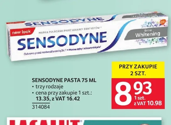 Pasta do zębów Sensodyne Extra Whitening promocja w Selgros