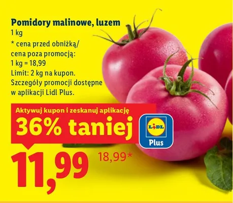 Pomidory malinowe luzem promocja w Lidl