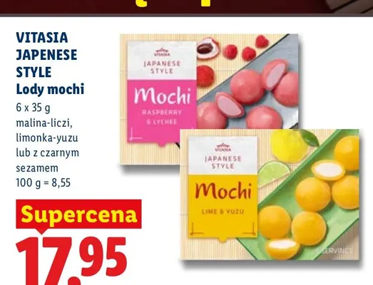 Lody mochi z czarnym sezamem Vitasia Japanese Style promocja w Lidl