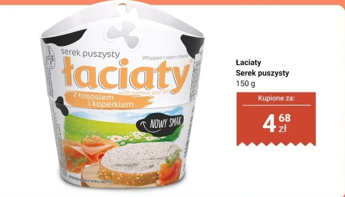 Serek puszysty z łososiem i koperkiem promocja w Dino
