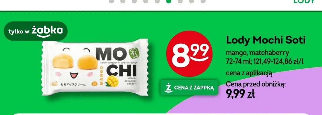 Lody Mochi Soti matchaberry promocja w Żabka