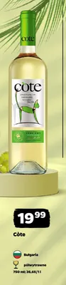 Wino białe półwytrawne Côte promocja w Netto