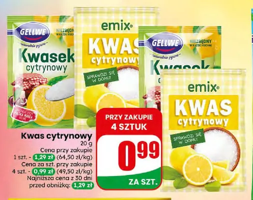 Kwas cytrynowy Gellwe promocja w Dino