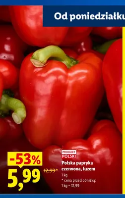 Papryka czerwona polska promocja w Lidl