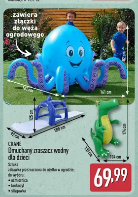 Dmuchany zraszacz wodny dla dzieci Crane promocja w Aldi