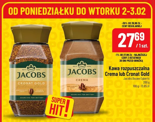 Kawa rozpuszczalna Jacobs Crema promocja w POLOmarket